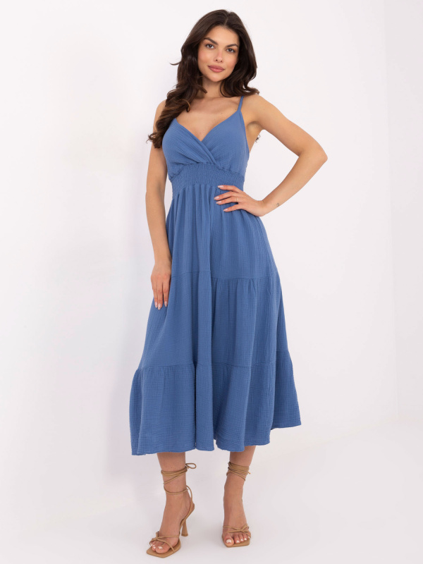 ITALY MODA Šaty -MI-SK-62200.76 Barva: Modrá - tmavě, Velikost: UNI