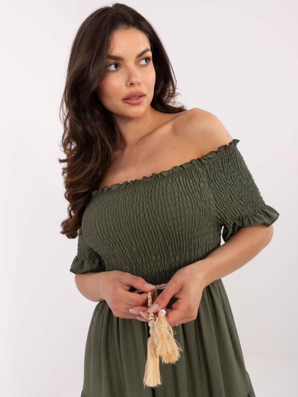 ITALY MODA Šaty -MI-SK-A2609.96 Barva: Zelená, Velikost: UNI