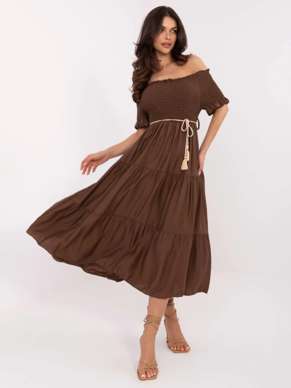 ITALY MODA Šaty -MI-SK-A2609.96 Barva: Tělová, Velikost: UNI