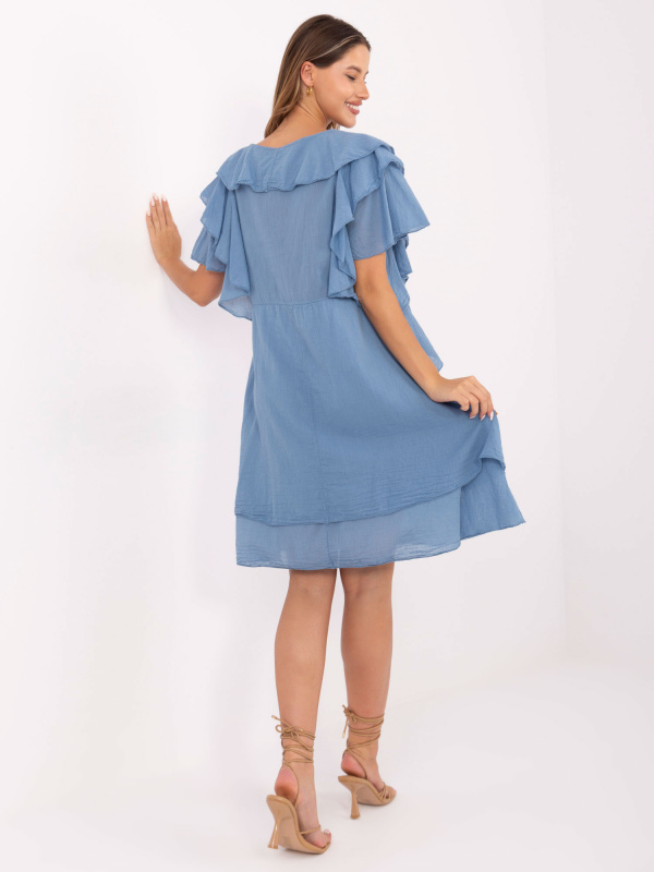 ITALY MODA Šaty-MI-SK-102128.61 Barva: Modrá - tmavě, Velikost: UNI