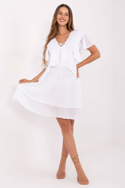 ITALY MODA Šaty-MI-SK-102128.61 Barva: Bílá, Velikost: UNI