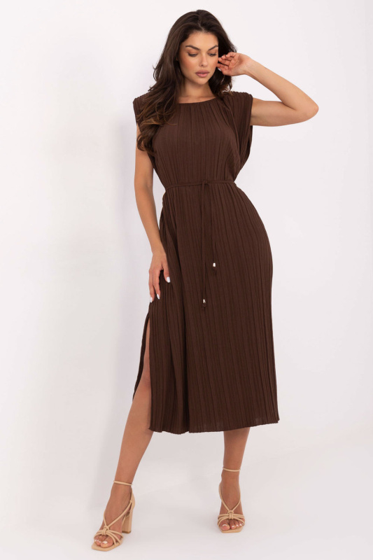 Šaty MI-SK-A2576.86 ITALY MODA Barva: Béžová - tmavě, Velikost: UNI