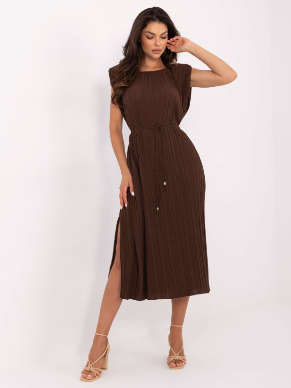 Šaty MI-SK-A2576.86 ITALY MODA Barva: Béžová - tmavě, Velikost: UNI