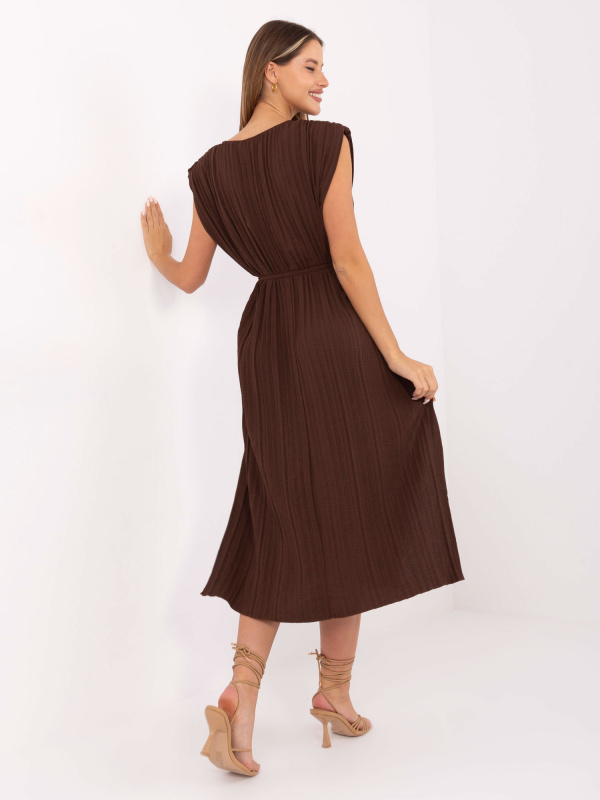 ITALY MODA Šaty -DHJ-SK-21309.96 Barva: Béžová - tmavě, Velikost: UNI