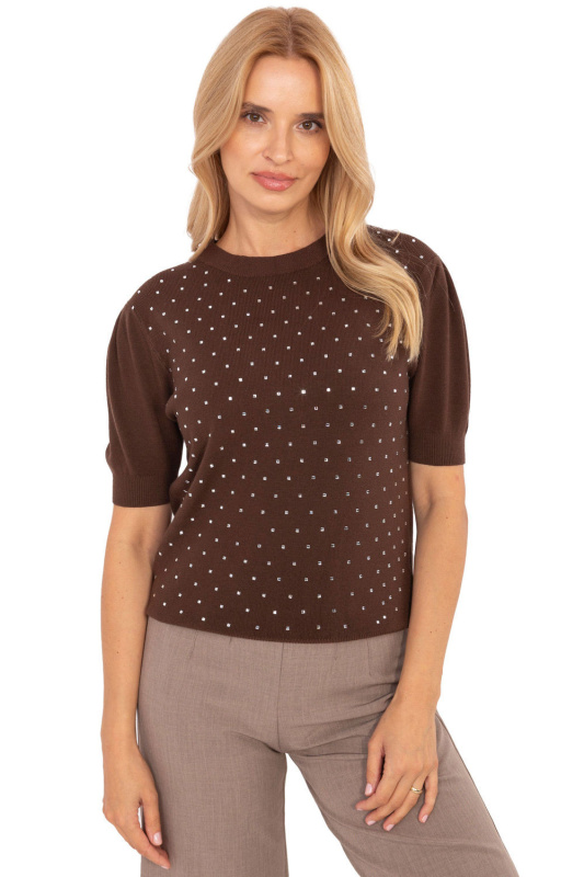 Svetr s krátkým rukávem  model 216782 Factory Price M/L