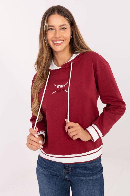 RELEVANCE Mikina -RV-BL-A857.47 Barva: Bordó, Velikost: UNI
