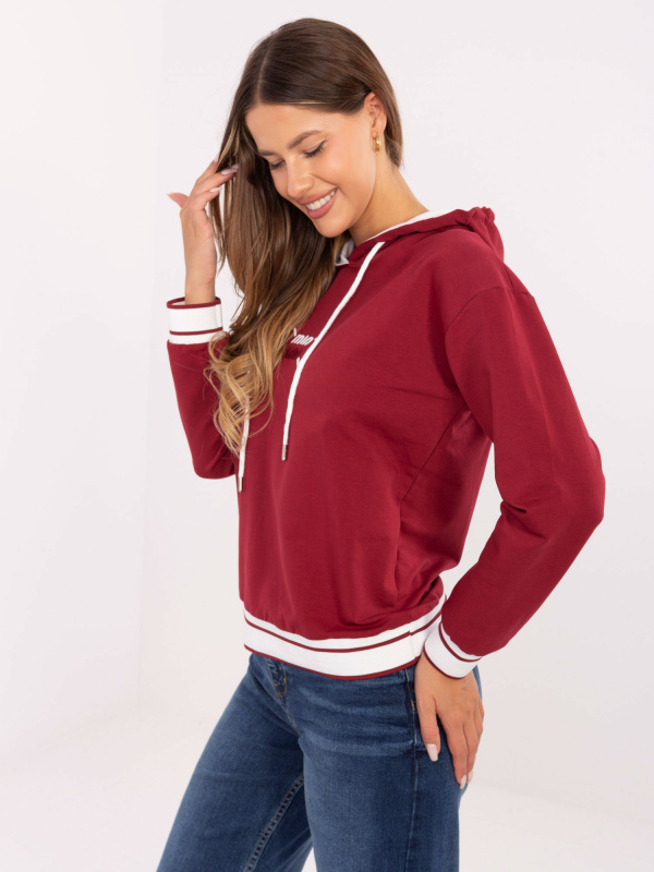 RELEVANCE Mikina -RV-BL-A857.47 Barva: Bordó, Velikost: UNI