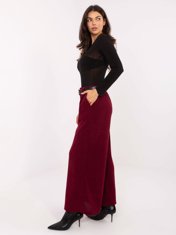 Bordové široké kalhoty