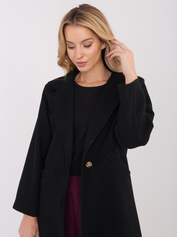 Dámský kabát IT-PL-20238.23 MODA ITALY Barva: Černá, Velikost: UNI