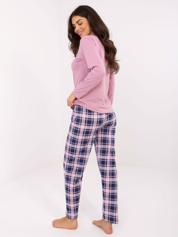 Dámské pyžamo v tmavě růžové barvě