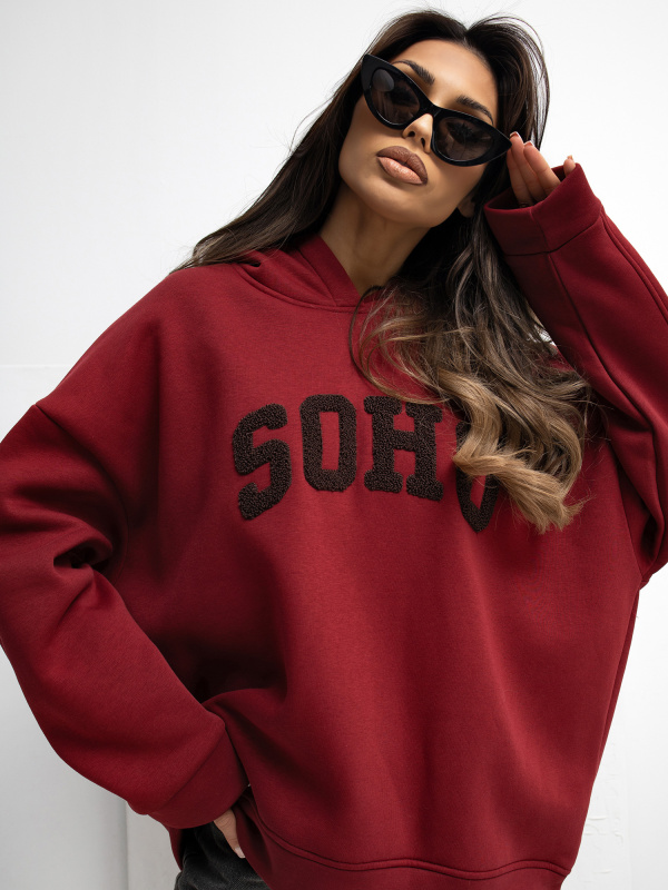 Bordová mikina s kapucí SOHO