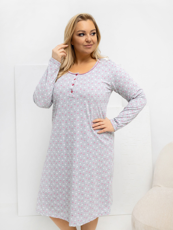 DU KN noční košile FP 605.69 šedá 4XL