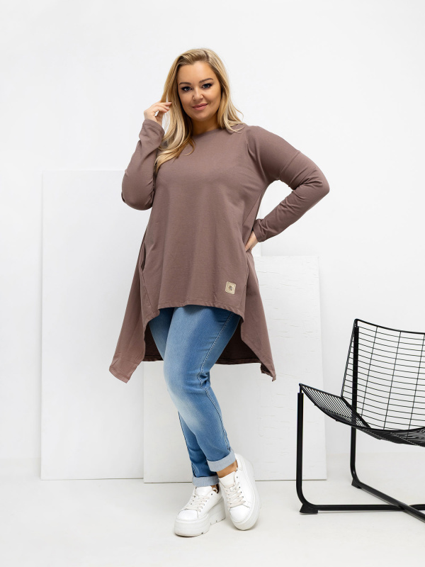 Dámská tunika Plus Size RV-TU-5042.09X RELEVANCE Barva: Béžová - světle, Velikost: XL/2XL