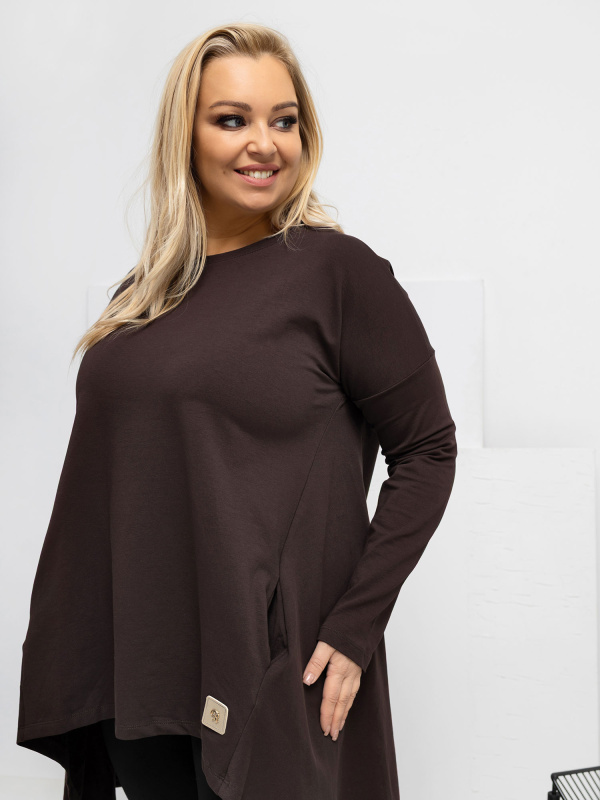 Dámská tunika Plus Size RV-TU-5042.09X RELEVANCE Barva: Béžová - tmavě, Velikost: XL/2XL