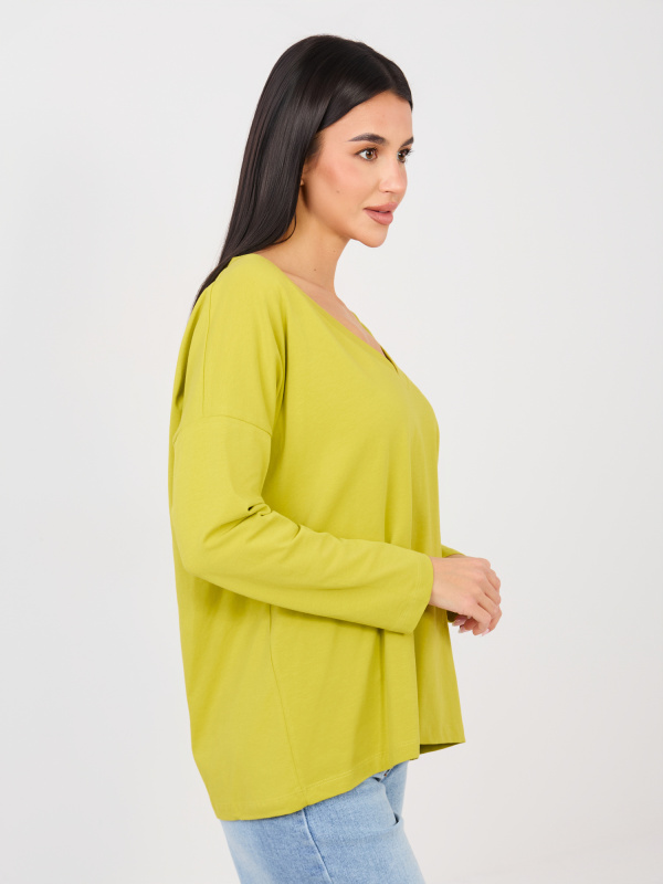 Limetková halenka s dlouhým rukávem