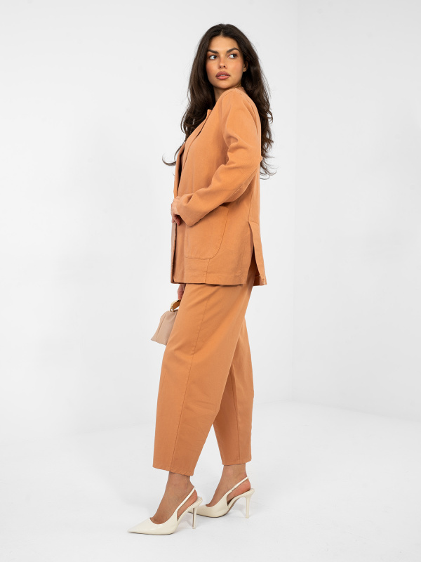 Dámský kalhotový komplet v tmavě oranžové