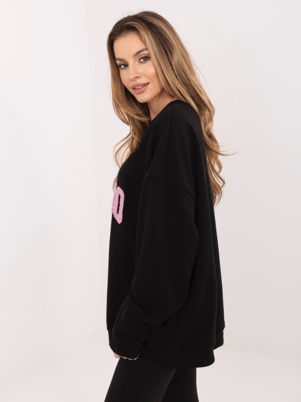Černá dámská oversize mikina bez kapuce