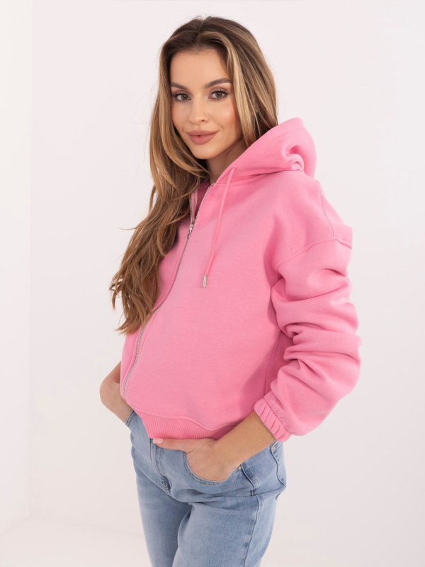 Pastelová růžová mikina na zip