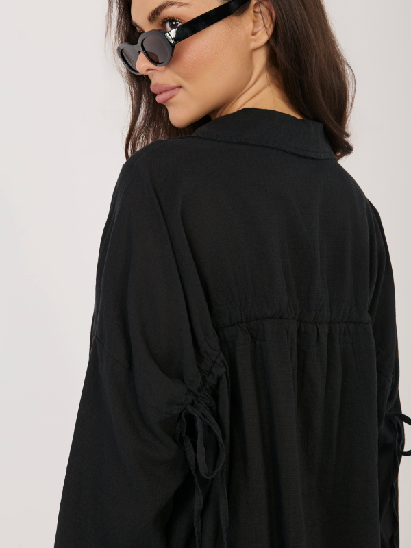 Černá košile se lněnou směsí