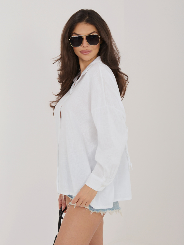 Ecru letní košile se lněnou směsí