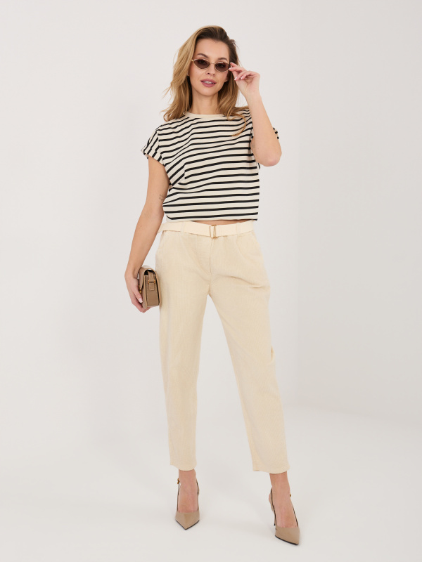 Jasno béžové dámské kalhoty