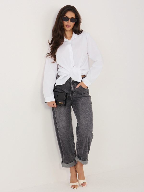 Bílá rozepínací košile s dlouhým rukávem