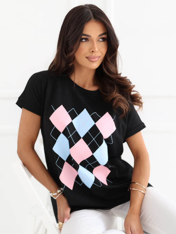 Černá casual halenka s rombami