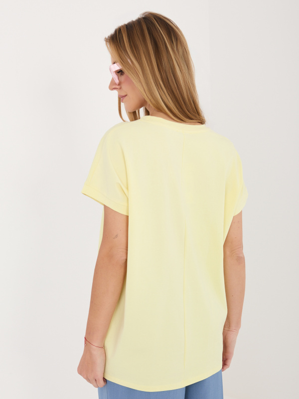 Žlutě casual halenka s krátkým rukávem