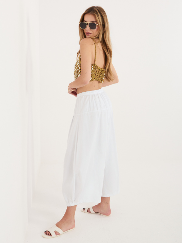 Bílé struksové kalhoty