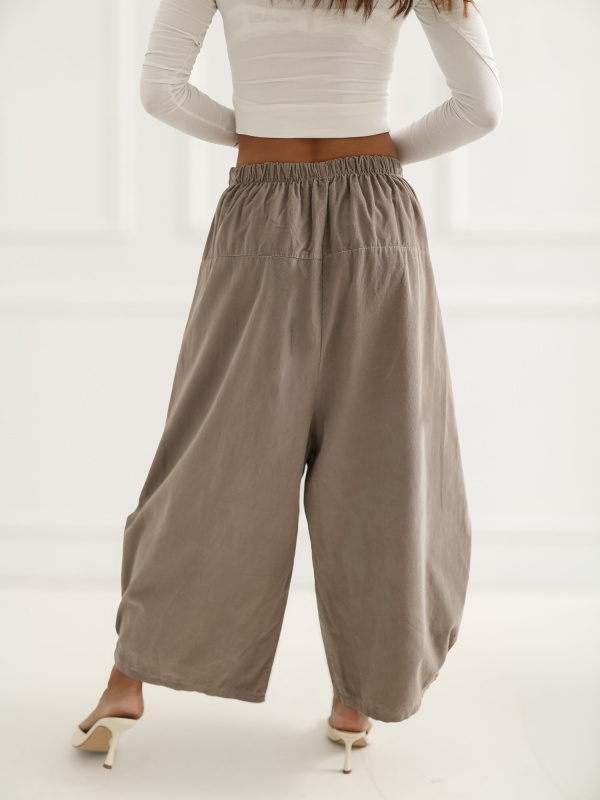 Dámské struksové kalhoty béžové