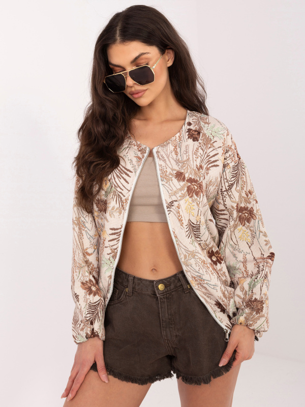 Hnědá dámská bunda typu balón