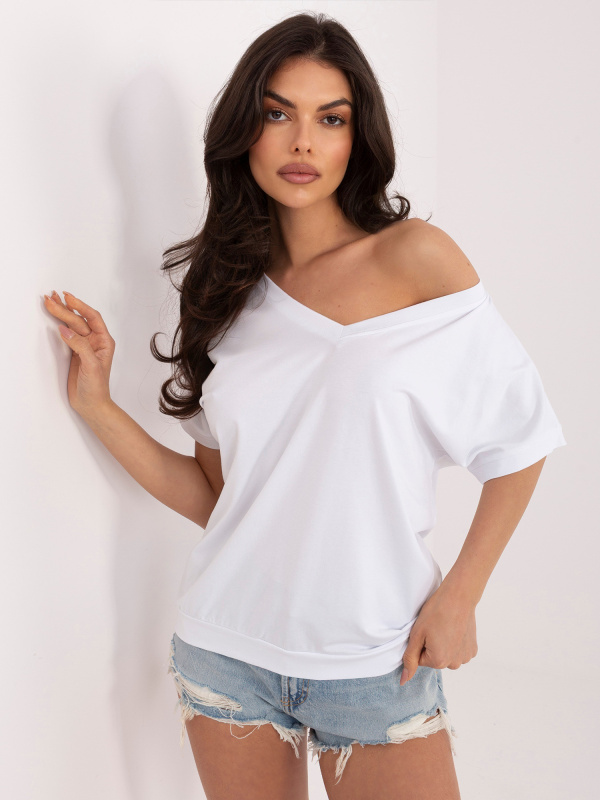 Bílá oversize halenka s krátkým rukávem