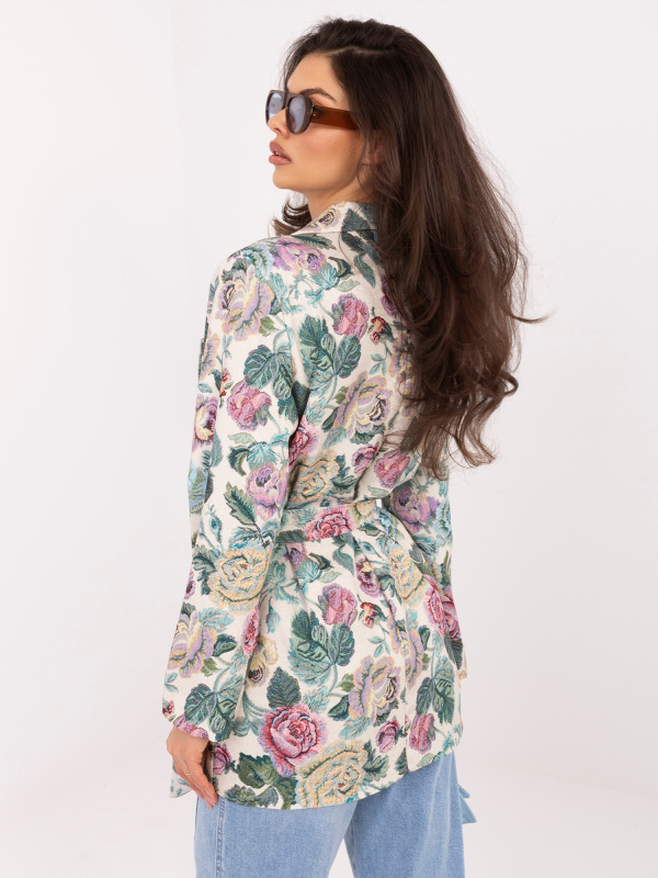 Elegantní zelená bunda s páskem