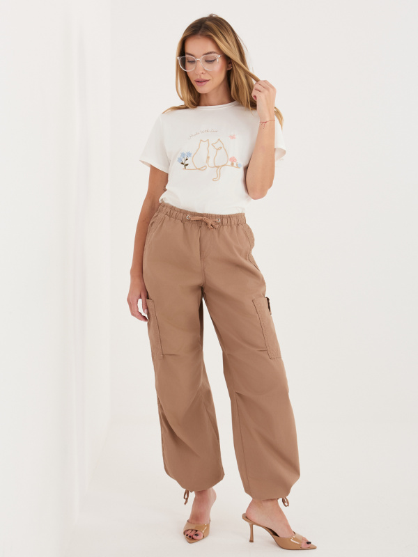 ITALY MODA Triko-IR-TS-R2766.60 Barva: Tělová, Velikost: S/M