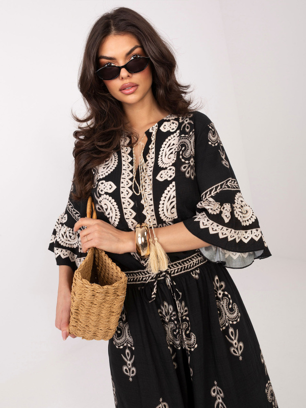 Černý letní komplet se vzory