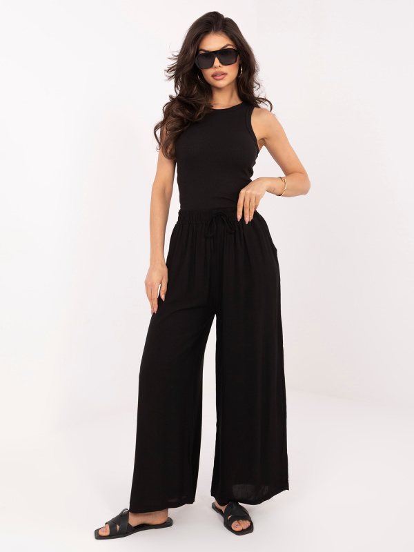 Černé dámské kalhoty Palazzo