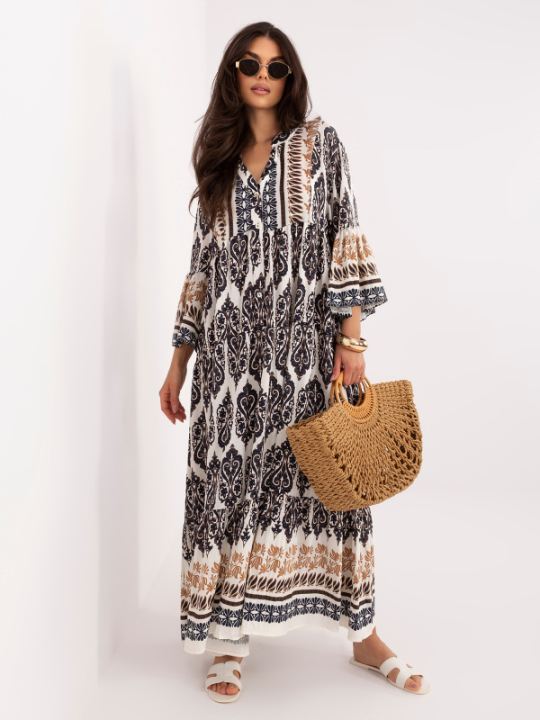 Dlouhá boho šaty, námořnická modrá