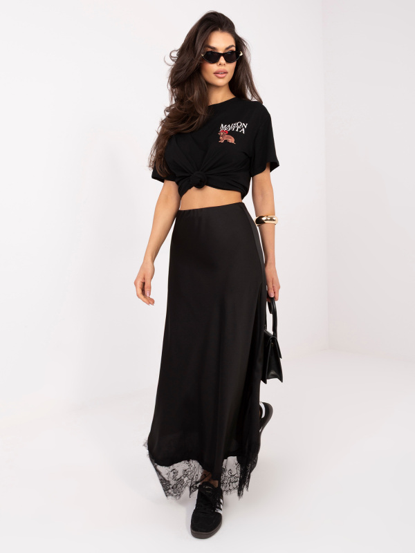 Černé bavlněné triko s nápisem