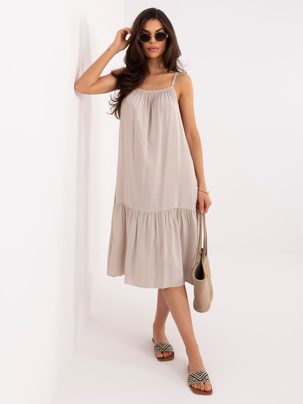 Dámské šaty IR-SK-6816.16P ITALY MODA Barva: Béžová, Velikost: M/L