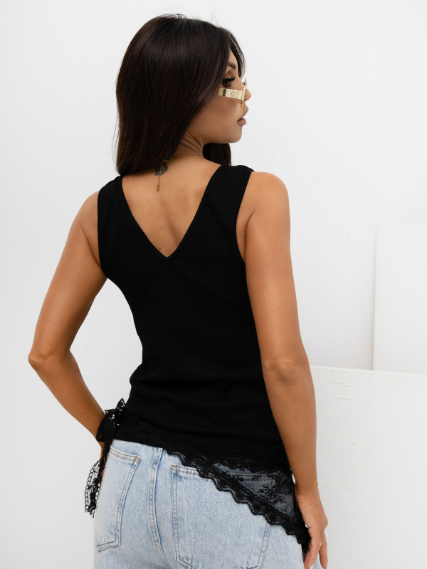 RUE PARIS Top-RV-TP-A1438.29 Barva: Černá, Velikost: L/XL