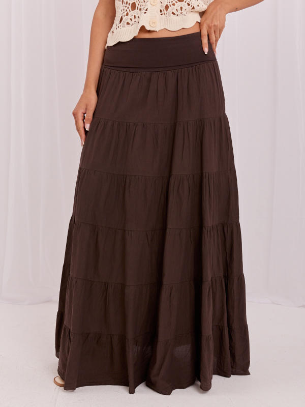 ITALY MODA Sukně IT-SD-FL9357MSL.52 Barva: Béžová - tmavě, Velikost: UNI