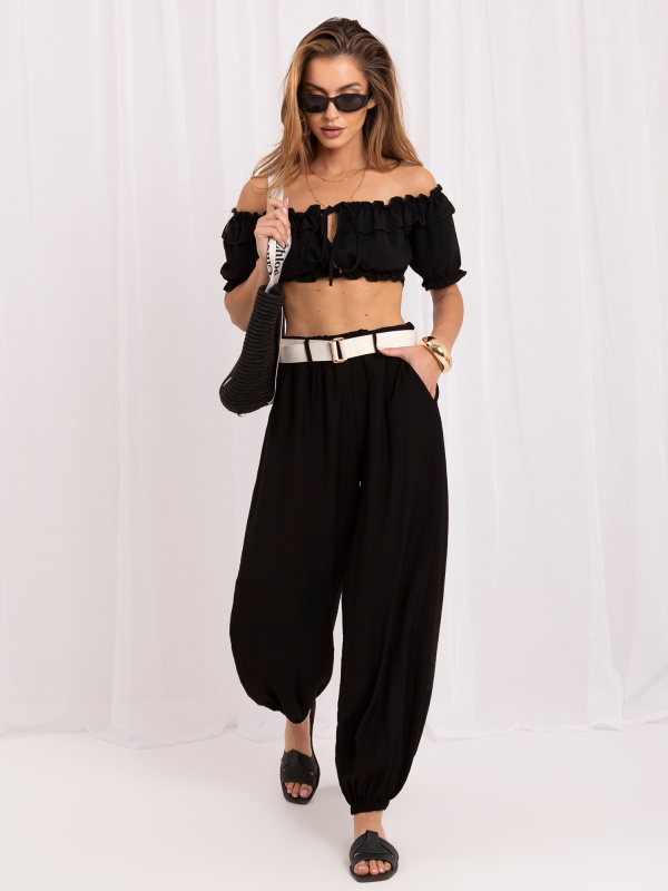 Dámské kalhoty IT-SP-10368.34 RUE PARIS Barva: Černá, Velikost: UNI