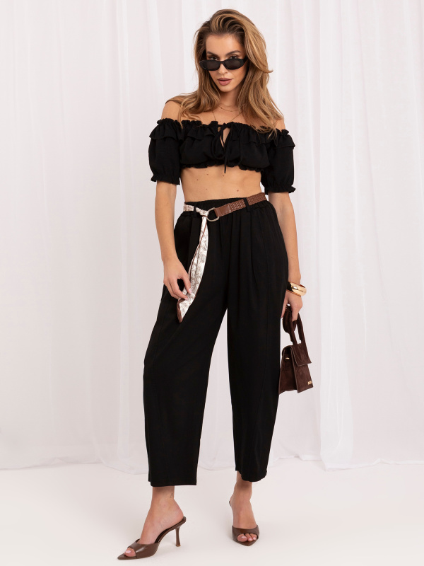 Dámské kalhoty IT-SP-FL9967SPL.75 ITALY MODA Barva: Černá, Velikost: UNI