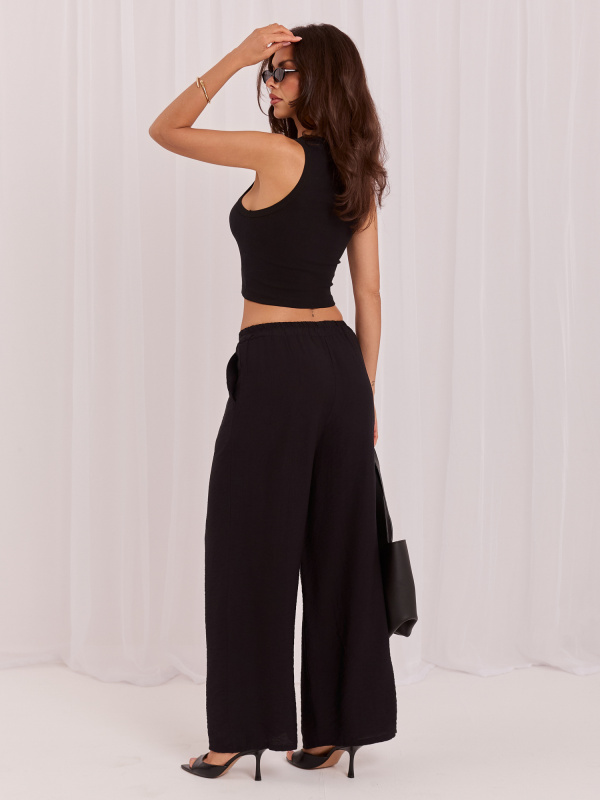 Dámské kalhoty MO-SP-2606.87 ITALY MODA Barva: Černá, Velikost: UNI