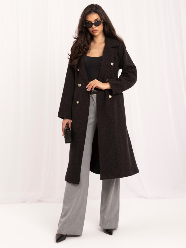 Dámský kabát IT-PL-16776.47 RUE PARIS Barva: Šedá - tmavě, Velikost: UNI