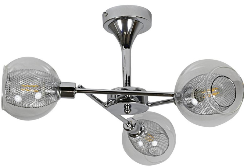 Závěsné designové osvětlení OZZO - 3xE14, 40W, chromované / čiré