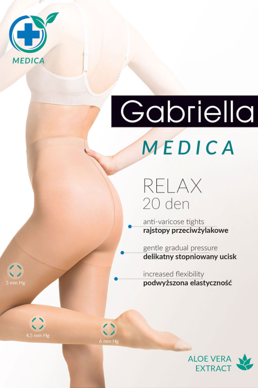 Silonkové punčocháče Gabriella Medica Relax 20 DEN Code 110 Barva: Béžová, Velikost: 4-L