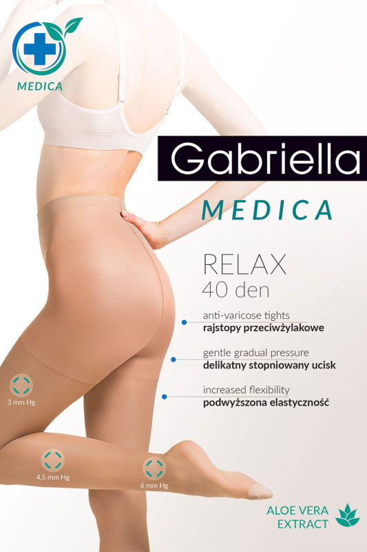 Silonkové punčocháče Gabriella Medica Relax 40 DEN Code 111 Barva: Béžová, Velikost: 4-L