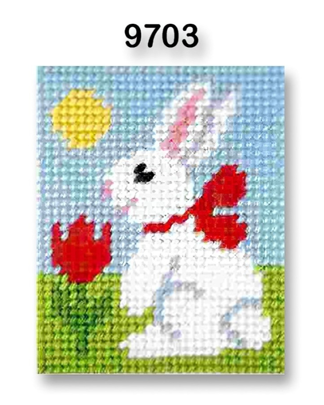 VTC Vyšívací sada s předtištěným motivem 70262/9703 králíček, modrá, 17x20,5cm