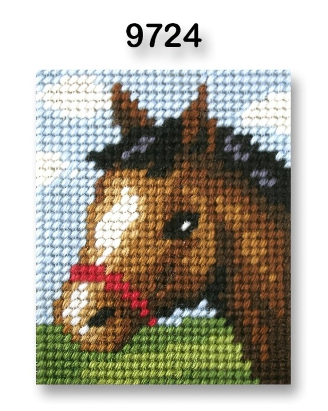VTC Vyšívací sada s předtištěným motivem 70262/9724 koník II, hnědá, 17x20,5cm